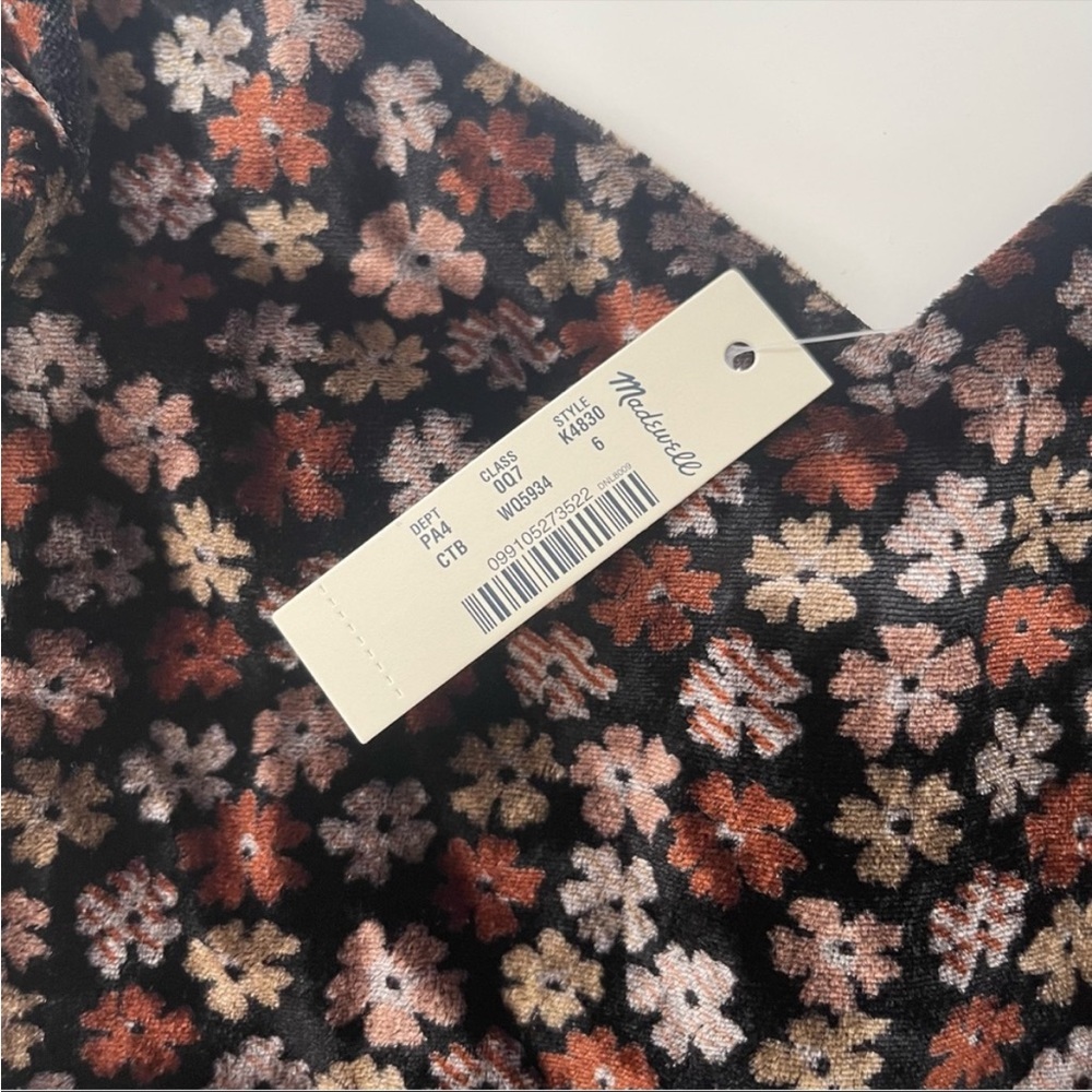 Madewell Velvet Floral Thistle Cami Jumpsuit Size 6 - Picture 5 of 7